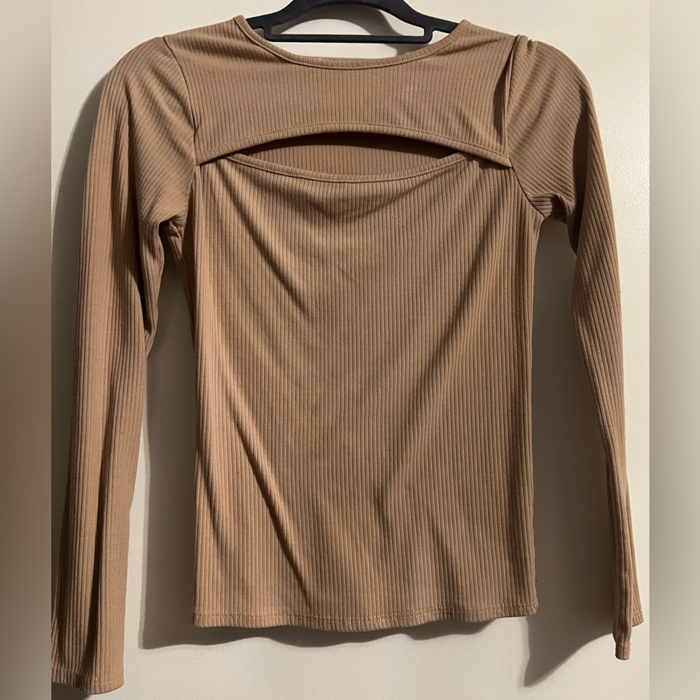 Beige long sleeve top